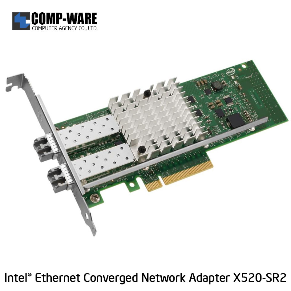 Intel Ethernet Converged Network Adapter X520-SR2 (2-Port) LC Fiber Optic Connector E10G42BFSR รับประกัน 3ปี แบบBOX