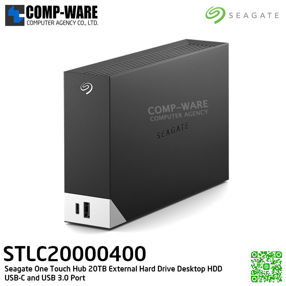 Seagate One Touch Hub 20TB External Hard Drive Desktop HDD USB-C and USB 3.0 Port WITH PASSWORD PROTECTION - STLC20000400