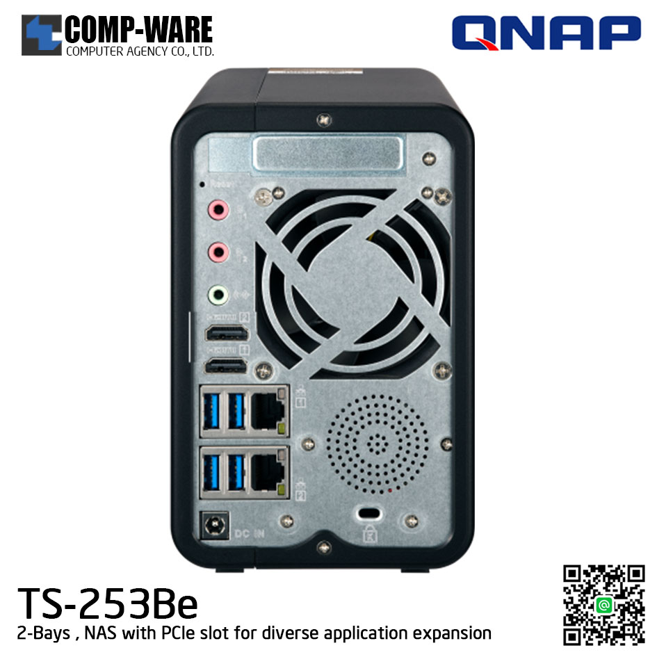 QNAP NAS (2-Bay) TS-253Be (4GB RAM up to 8GB) , no HDD