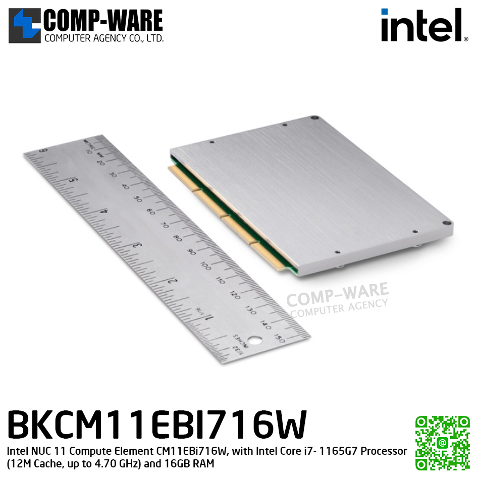 Intel NUC compute element - Elk Bay, Intel NUC 11 Compute Element CM11EBi716W, with Intel Core i7- 1165G7 Processor (12M Cache, up to 4.70 GHz) and 16GB RAM / 3Y Warranty - BKCM11EBI716W,99A8FP