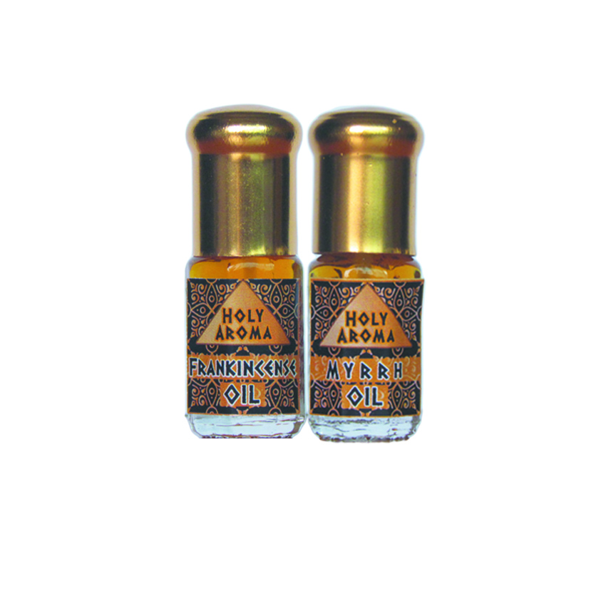 น้ำมันกำยาน อโรม่า Frankincense Oil แท้ 100% 3ml + น้ำมันมดยอบ อโรม่า Myrrh Oil แท้ 100% 3 ml.