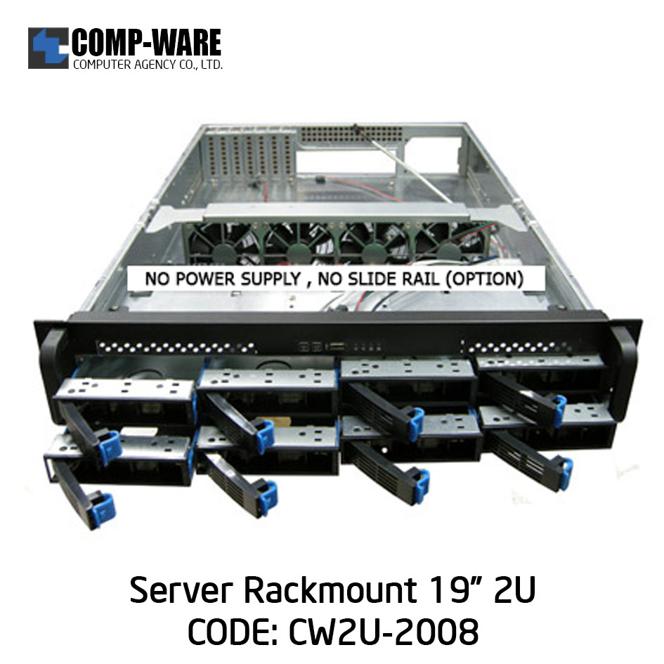Server Rackmount 19" 2U CW2U-2008 (8-Bays HotSwap) 2U Power Supply