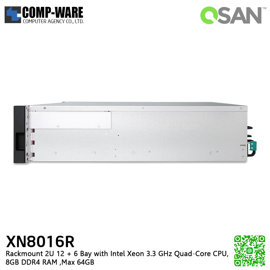 QSAN (16 Bays) XCubeNAS XN8016R (8GB RAM) Rackmount 3U NAS Storage , No HDD