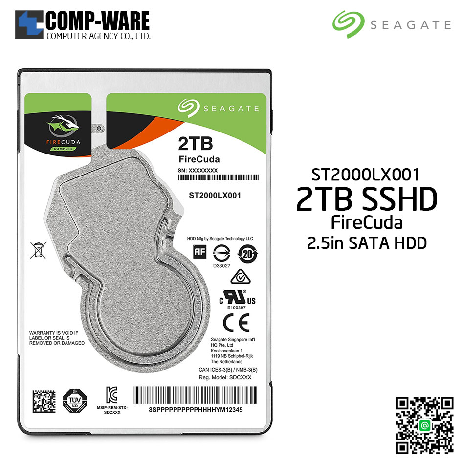 Seagate 2TB FireCuda Gaming SSHD SATA 6Gb/s 64MB Cache 2.5-Inch Hard Drive (ST2000LX001)