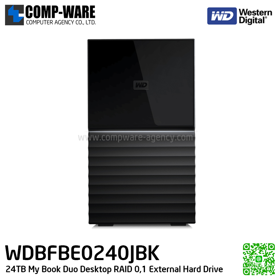 WD 24TB My Book Duo Desktop RAID 0,1 External Hard Drive - USB 3.1 - WDBFBE0240JBK-SESN
