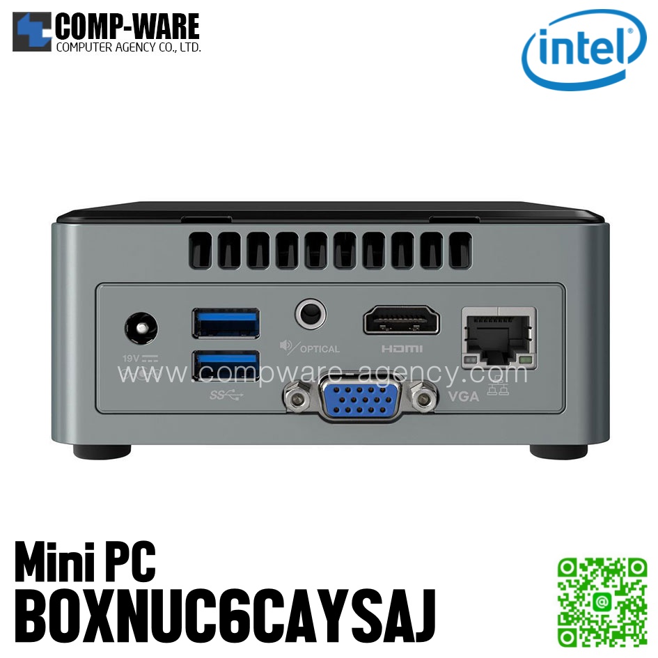 Intel NUC6CAYSAJ Mini PC NUC Kit - Intel NUC-Celeron (J3455, 2GB DDR3L (Max. 8GB), eMMc 32GB, 2.5" HDD/SSD, HDMI, VGA, Windows 10 Pro - BOXNUC6CAYSAJ