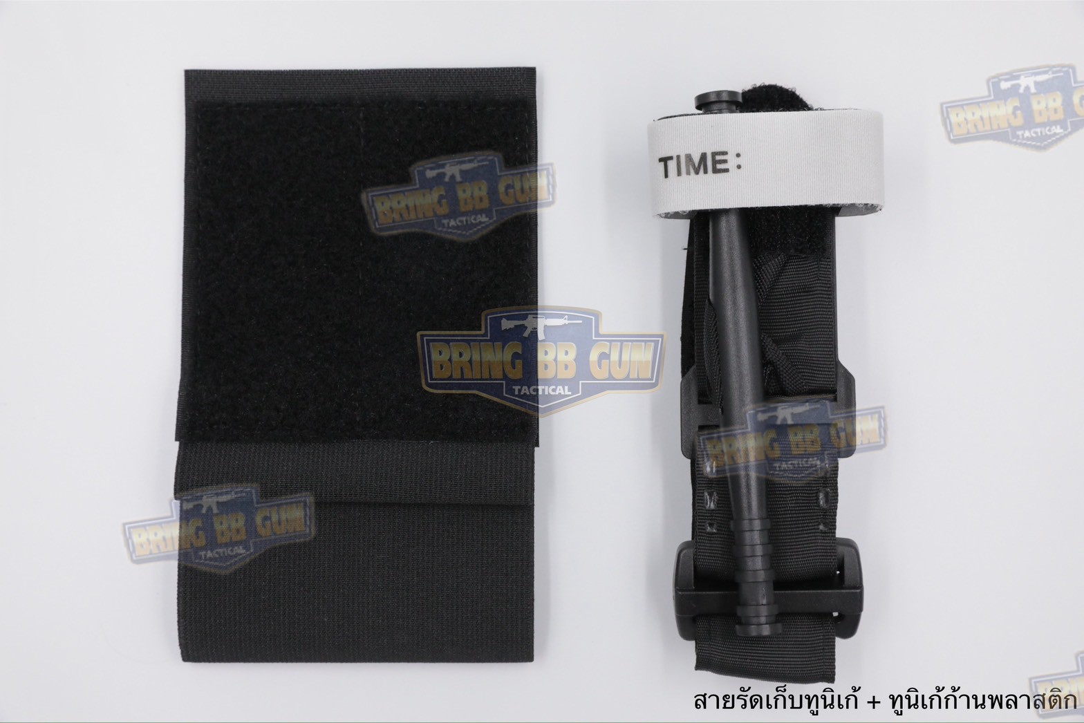 สายรัดเก็บทูนิเก้ แบบติดเข็มขัดยุทธวิธี/เสื้อเวส Version 2 ยางยืด(สำหรับเก็บทูนิเก้) แบบติดเข็มขัดยุทธวิธี/เสื้อเวส สายรัดจัดเก็บอุปกรณ์ทูนิเก้ แบบตีนตุ๊กแก (Belt Mounted Elastic Tourniquet Version 2) (Elastic TQ Holder) (Tourniquet Holder)