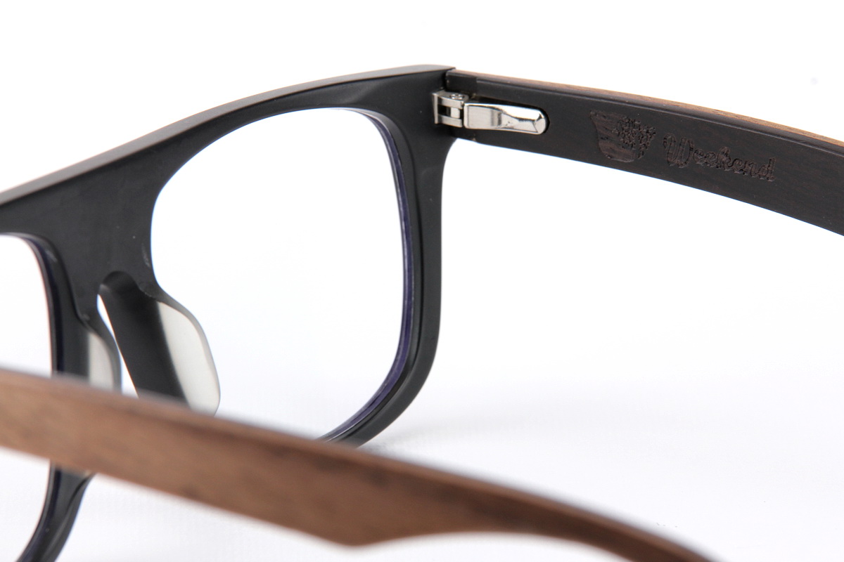 กรอบแว่นสายตาขาไม้ Weekend Duet Collection Berlin Matte Black (Dark)