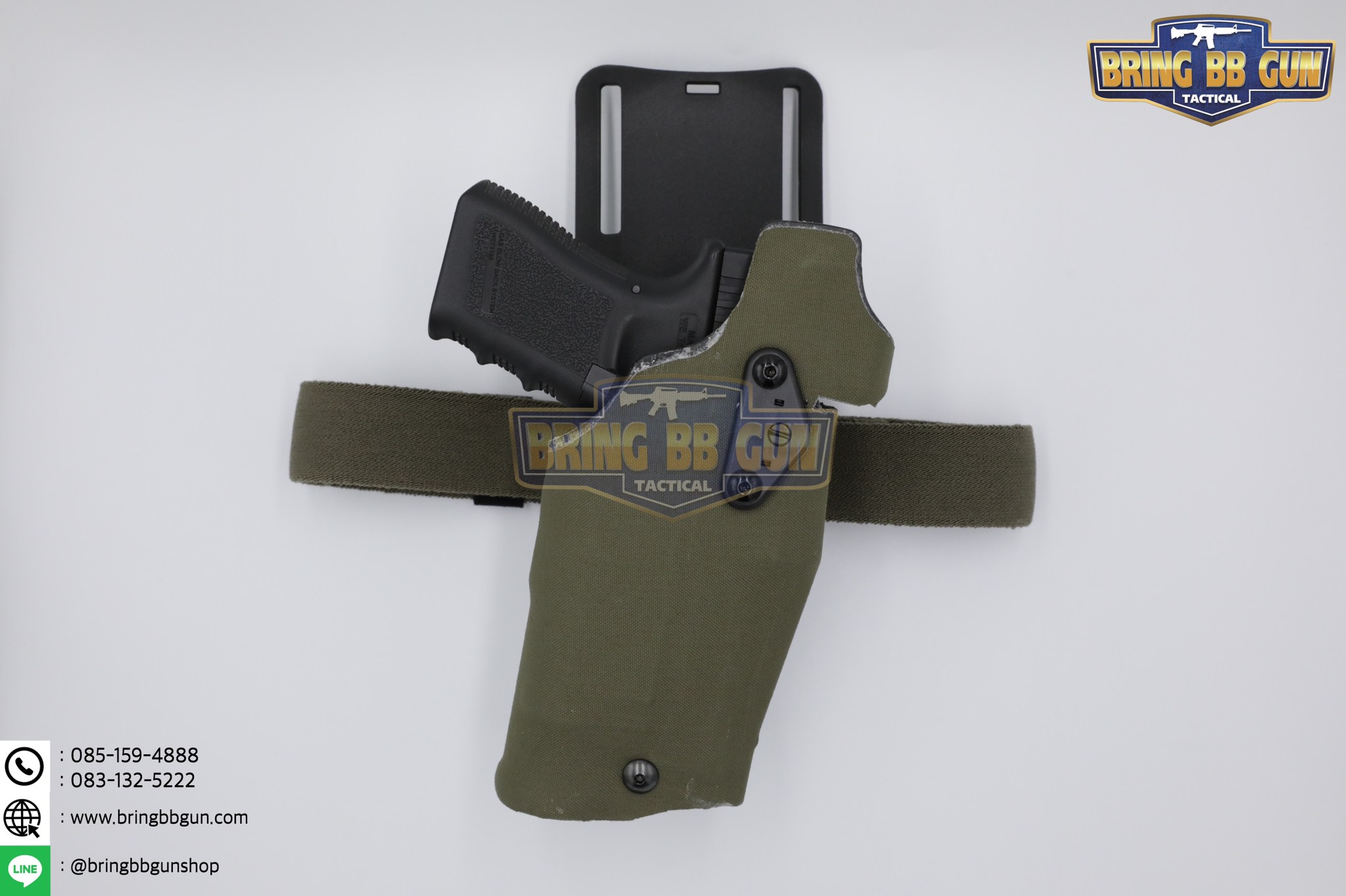 ซองปืนพกนอกปลดนิ้วโป้ง สำหรับGlock และ ไฟฉาย (Glock 17 + X300) ◼ มือขวา ◼