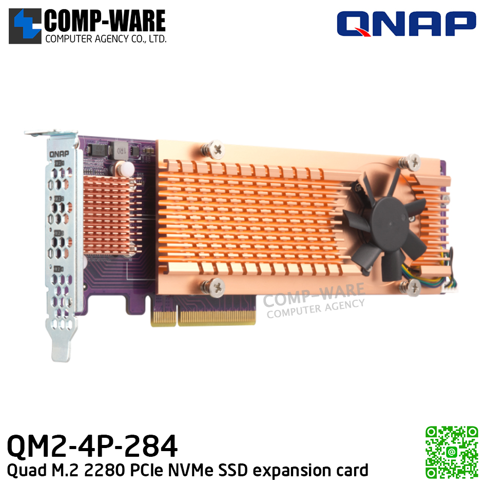 QNAP QM2-4P-284 QM2 Quad M.2 2280 PCIe NVMe SSD expansion card