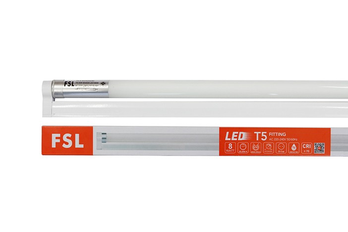 หลอดพร้อมราง FSL-FITTING-T5-8W แสงขาวและวอร์มไวท์
