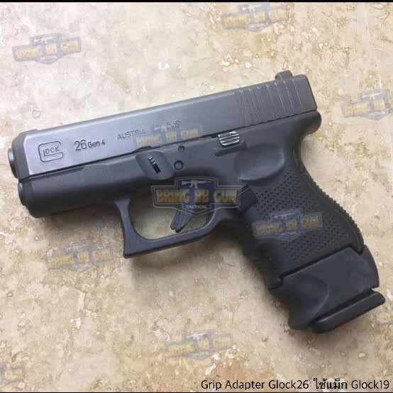 Grip Adapter Glock26 ใช้แม็กกาซีน Glock19 (ยางสวมแม็กกาซีนปิดรอยต่อ สำหรับปืน Glock26 ที่ใช้แม็กกาซีนGlock19)