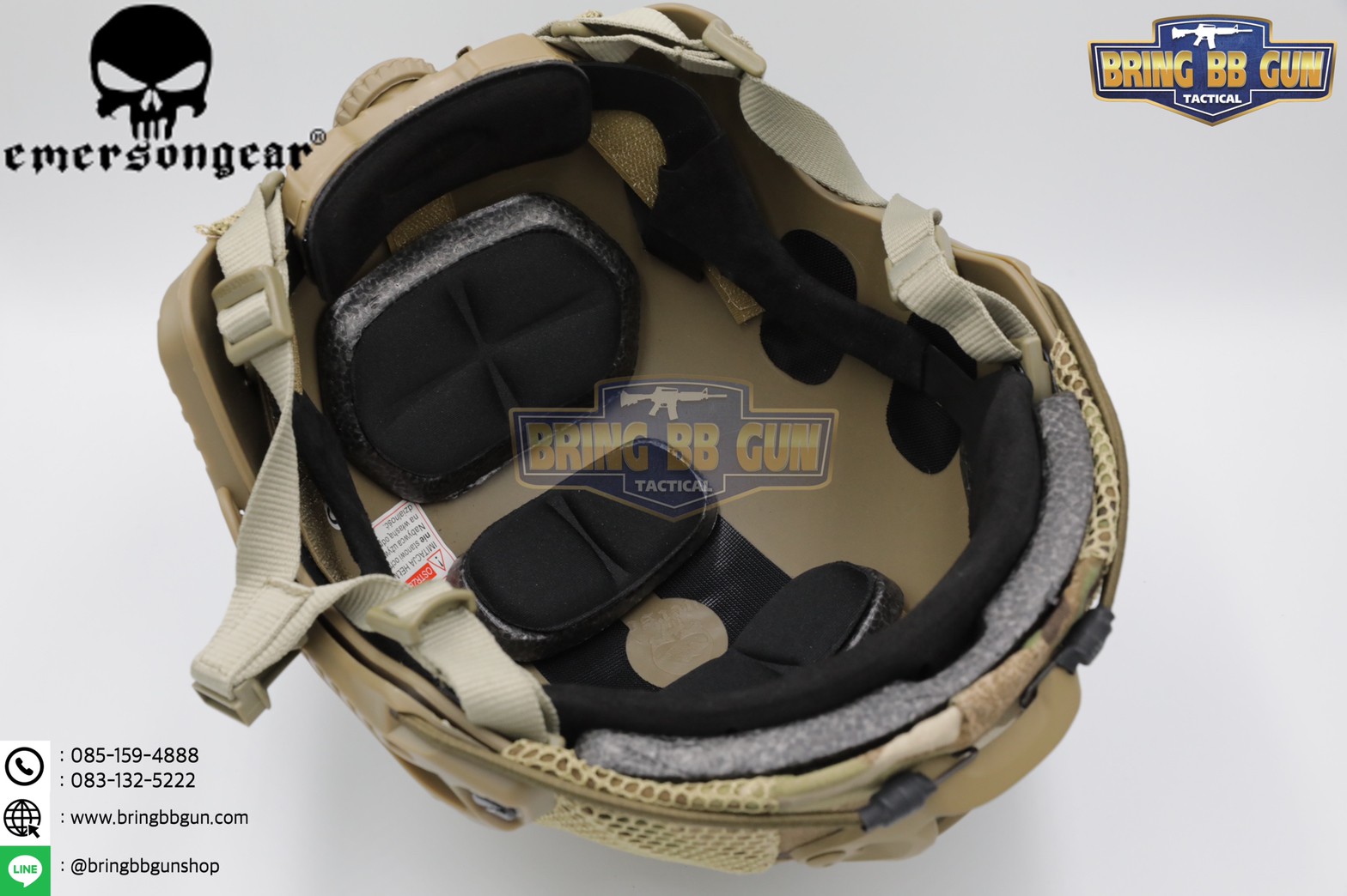 หมวก Fast ยี่ห้อ Emerson + ผ้าคลุมหมวก รุ่น ปรับท้ายทอยได้ (Fast Helmet MH type)