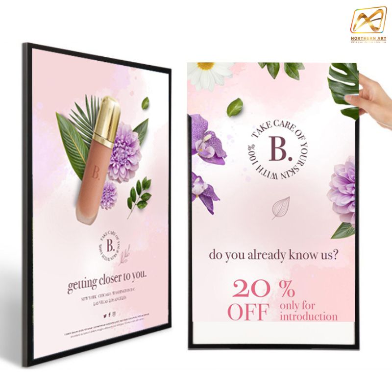 กรอบอะลูมิเนียม กรอบโปสเตอร์ กรอบรูป SNAP FRAME รุ่น B สีดำ สอดงานพิมพ์ด้านบน น้ำหนักเบา ติดตั้งง่าย ไม่ต้องเจาะผนัง