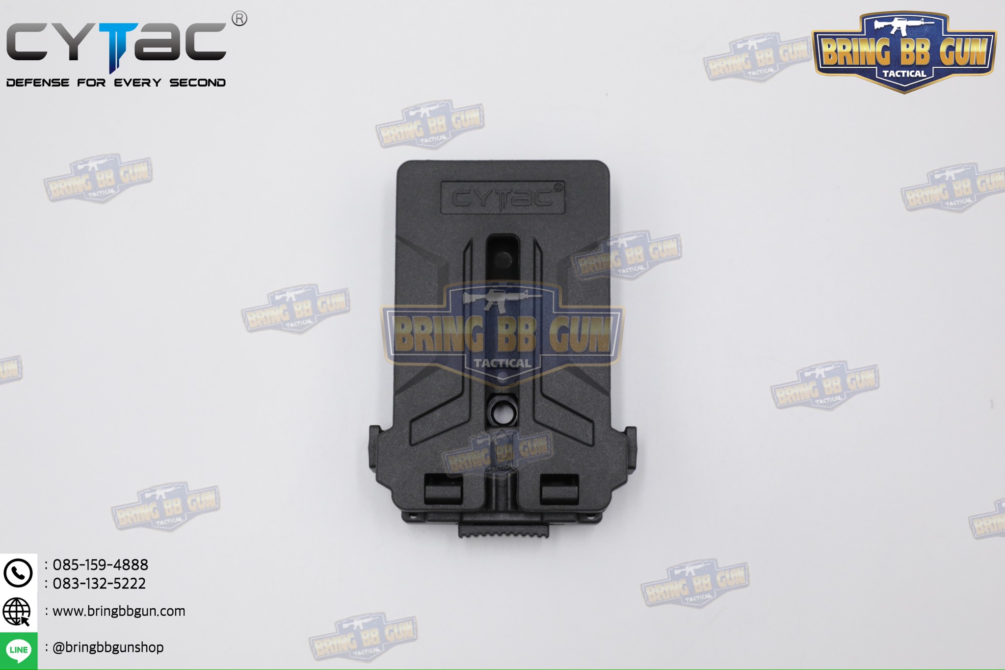 ซองกุญแจมือ รุ่นบานพับ (มีฝาปิด เพลทร้อยเข็มขัด) ยี่ห้อ Cytac (Handcuff Pouch with Lid) + กูญแจมือบานพับ