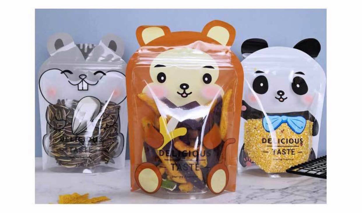 ถุงซิปก้นตั้งลายสัตว์น้อยน่ารัก