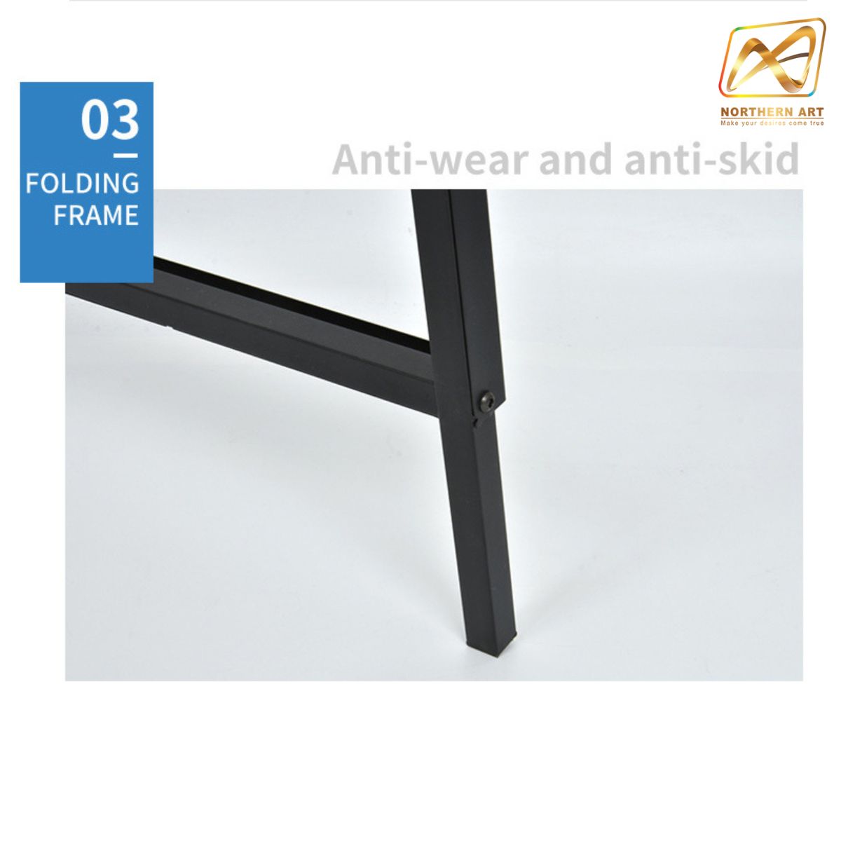 ป้ายตั้งพื้นเหล็ก สีดำ มีด้ามจับ ขนาด 60x90 cm. โชว์งานพิมพ์ 1 ด้าน พับเก็บได้ เคลื่อนย้ายสะดวก