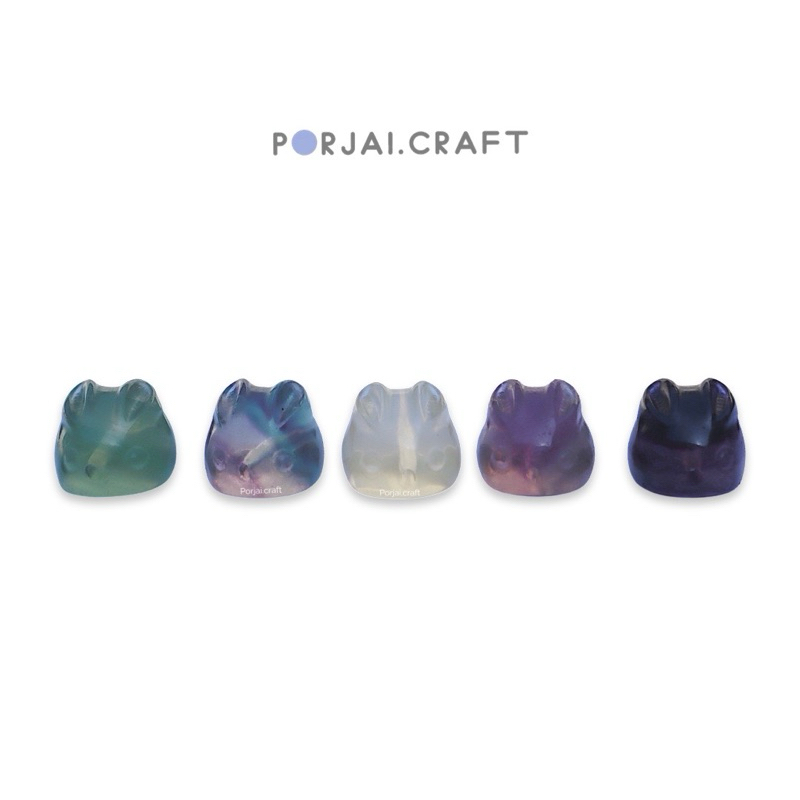 Rainbow Fluorite Rabbit Bead ลูกปัดเรนโบว์ฟลูออไรด์กระต่าย 14mm