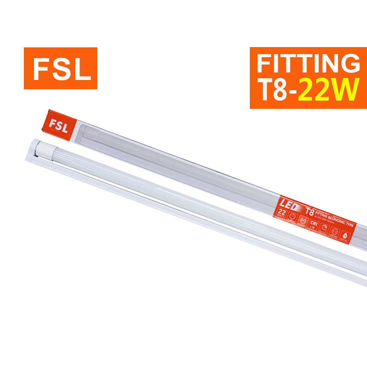หลอดพร้อมราง FSL-FITTING-T8-22W-MK แสงขาวและวอร์มไวท์