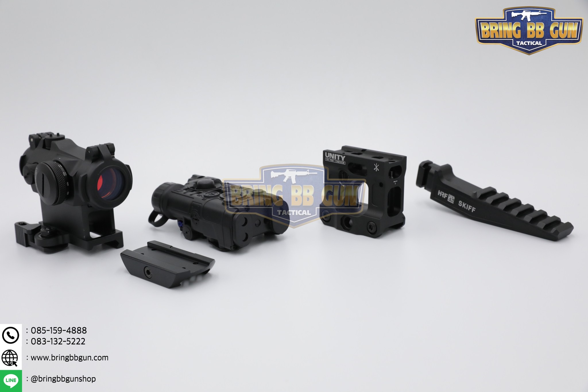 ชุดเซ็ต(Set) ดอท T2 + กล่องไฟฉาย+เลเซอร์แดง L3 NGAL + ขา Unity Fast + รางเสริม HRF Skiff