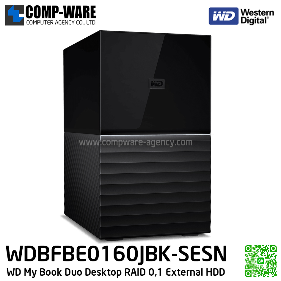 WD 16TB My Book Duo Desktop RAID 0,1 External Hard Drive - USB 3.1 - WDBFBE0160JBK-SESN