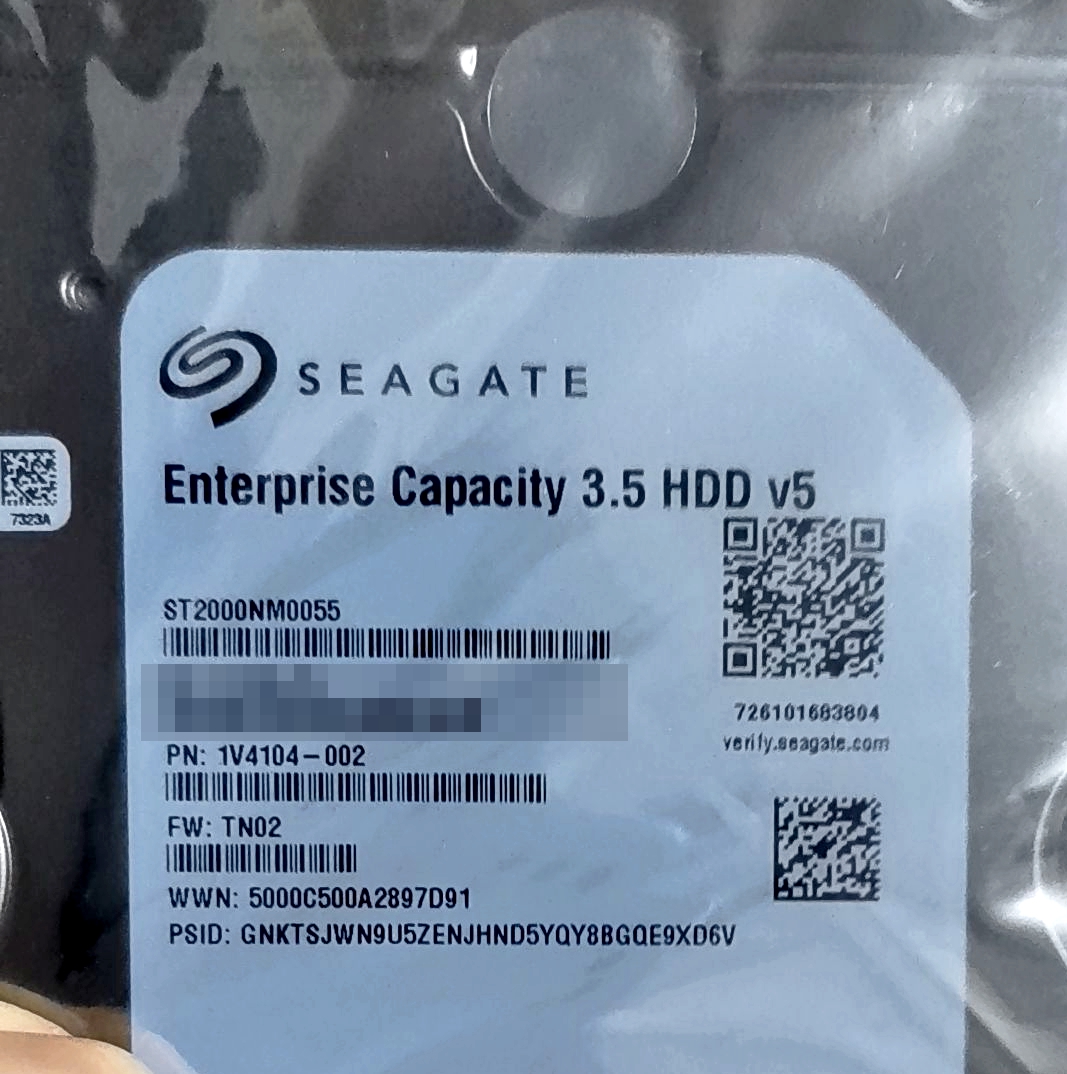 Seagate Enterprise Capacity 3.5'' HDD 2TB 7200RPM SATA 6Gb/s 128MB Cache Internal Hard Drive ST2000NM0055 // สินค้าใหม่ยังไม่ใช้งาน - No Warranty