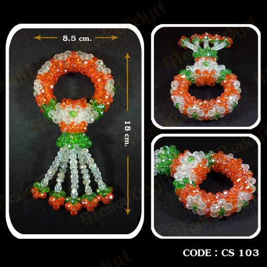 พวงมาลัยคริสตัล ขนาดเล็ก (สีส้ม)
