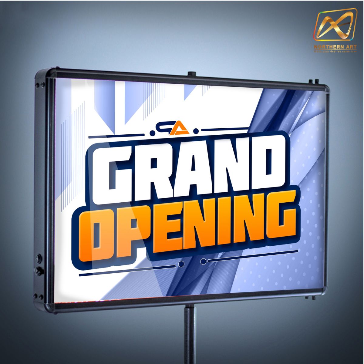 ป้ายทรูปมือถือ LED รุ่น 2 IN 1 ขนาด (W)40 x (L)60 x (H) 156 cm. ใช้ได้ทั้งแบบป้ายทรูปมือถือ และตั้งพื้น โชว์งานพิมพ์ 2 ด้าน