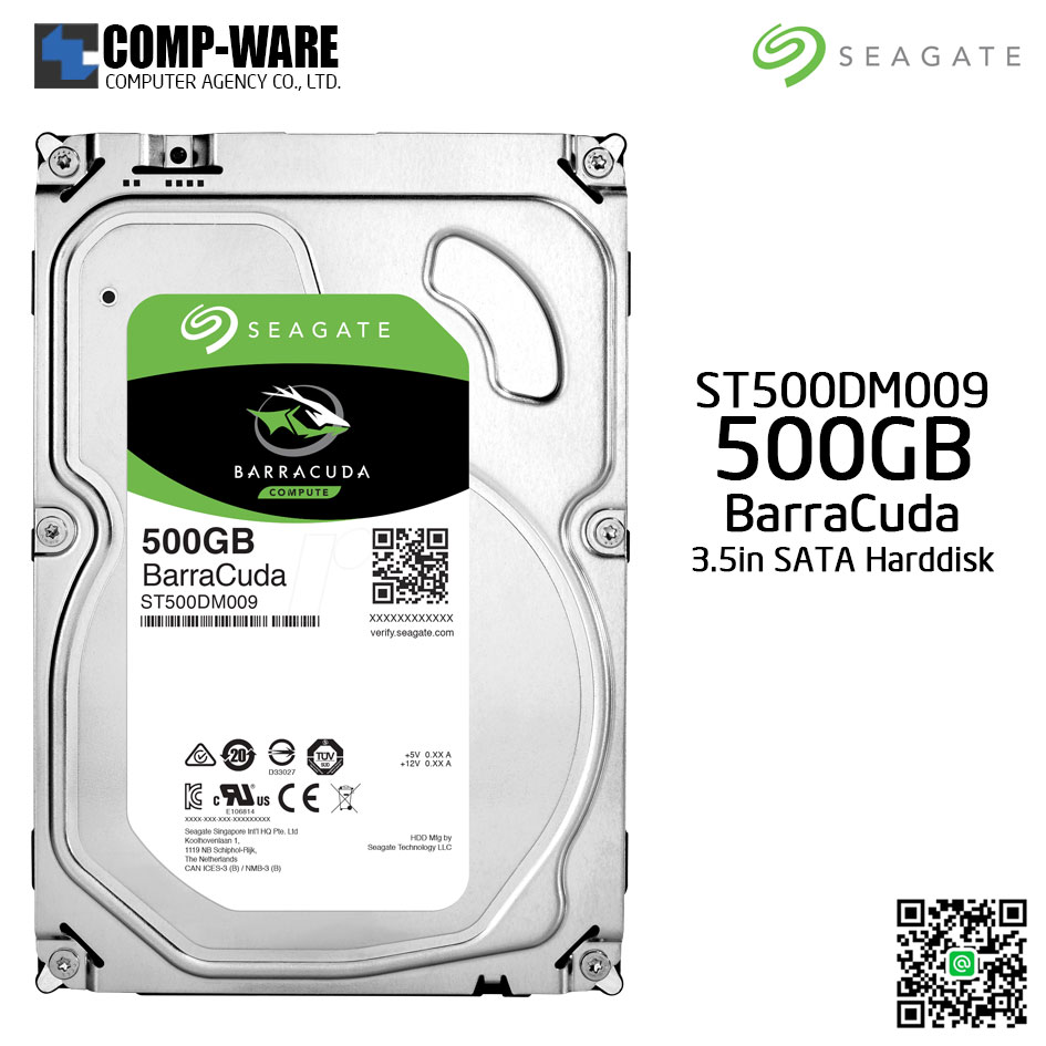 Seagate 500GB BarraCuda SATA 6Gb/s 7200RPM 32MB Cache 3.5-Inch Internal Hard Drive (ST500DM009)