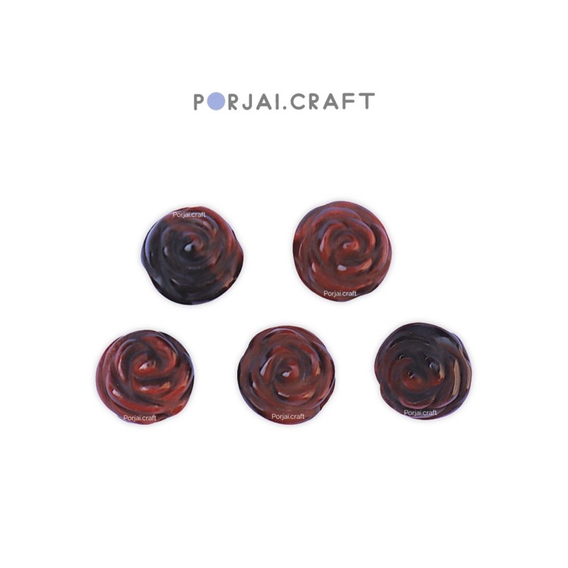 Red tiger eye rose bead ลูกปัดดอกกุหลาบไทเกอร์อาย