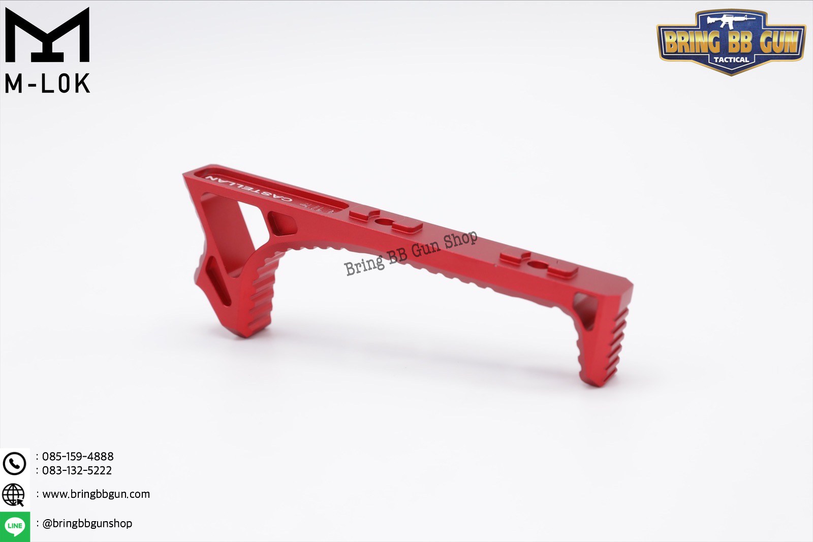 กริ๊ปมือหน้า ยี่ห้อ Castellan รุ่น Curve Foregrip CNC M-Lok (ใช้ได้กับชุดหน้าระบบราง M-Lock เท่านั้น)