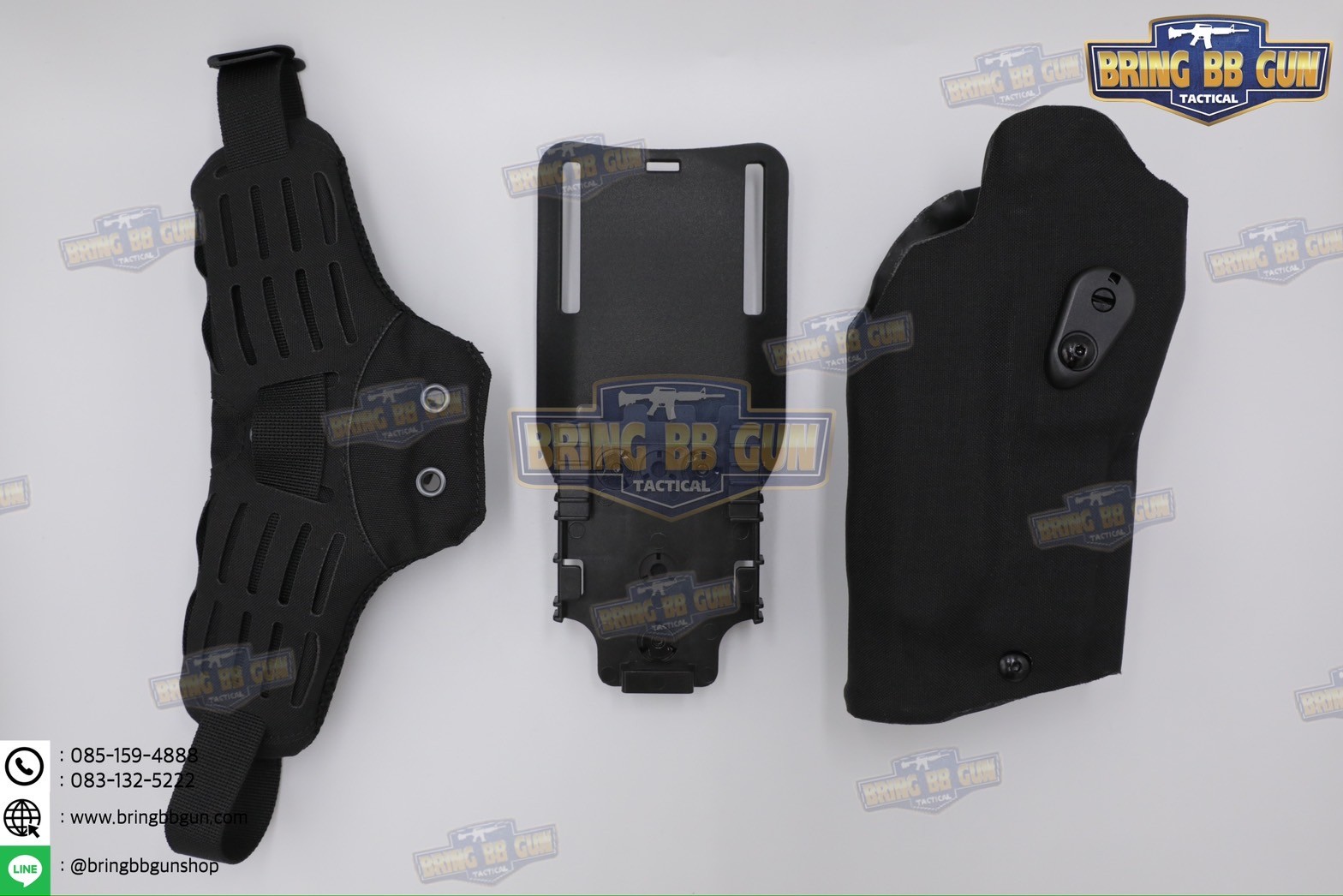 ซองปืน 6354DO Ver. 2 (ซอง6354+สายรัดต้นขาแบบนวม) ซองปืนพกนอกปลดนิ้วโป้ง + ช่องไฟฉาย (ซองปืน 6354DO) (6354 DO) (Glock 17/18/19 + X300) (P320 + X300)