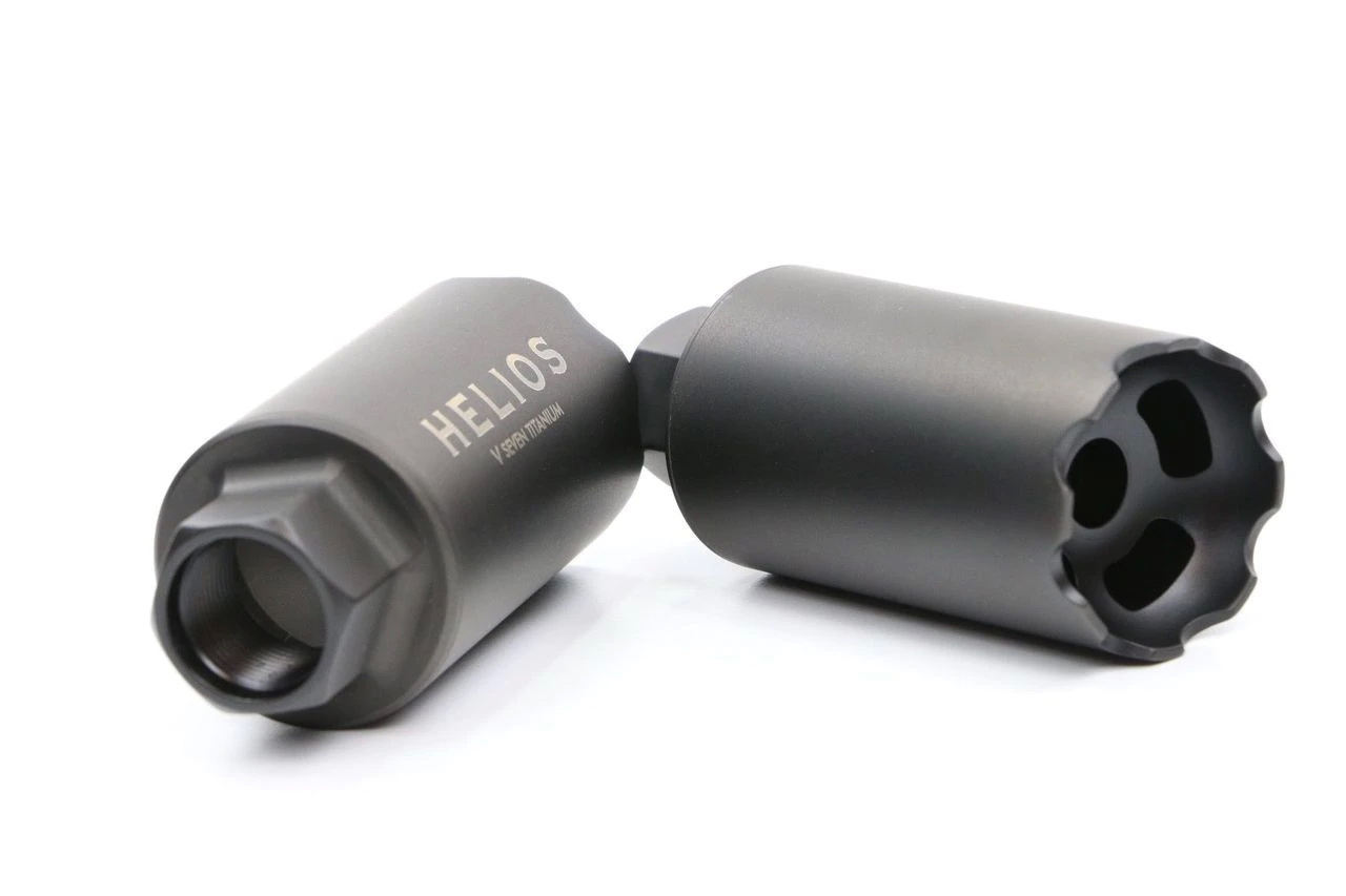 ปลอกลดแสง V Seven Helios Linear Compensator 1/2-28 Black DLC Titanium (ขนาด .223 / 5.56)