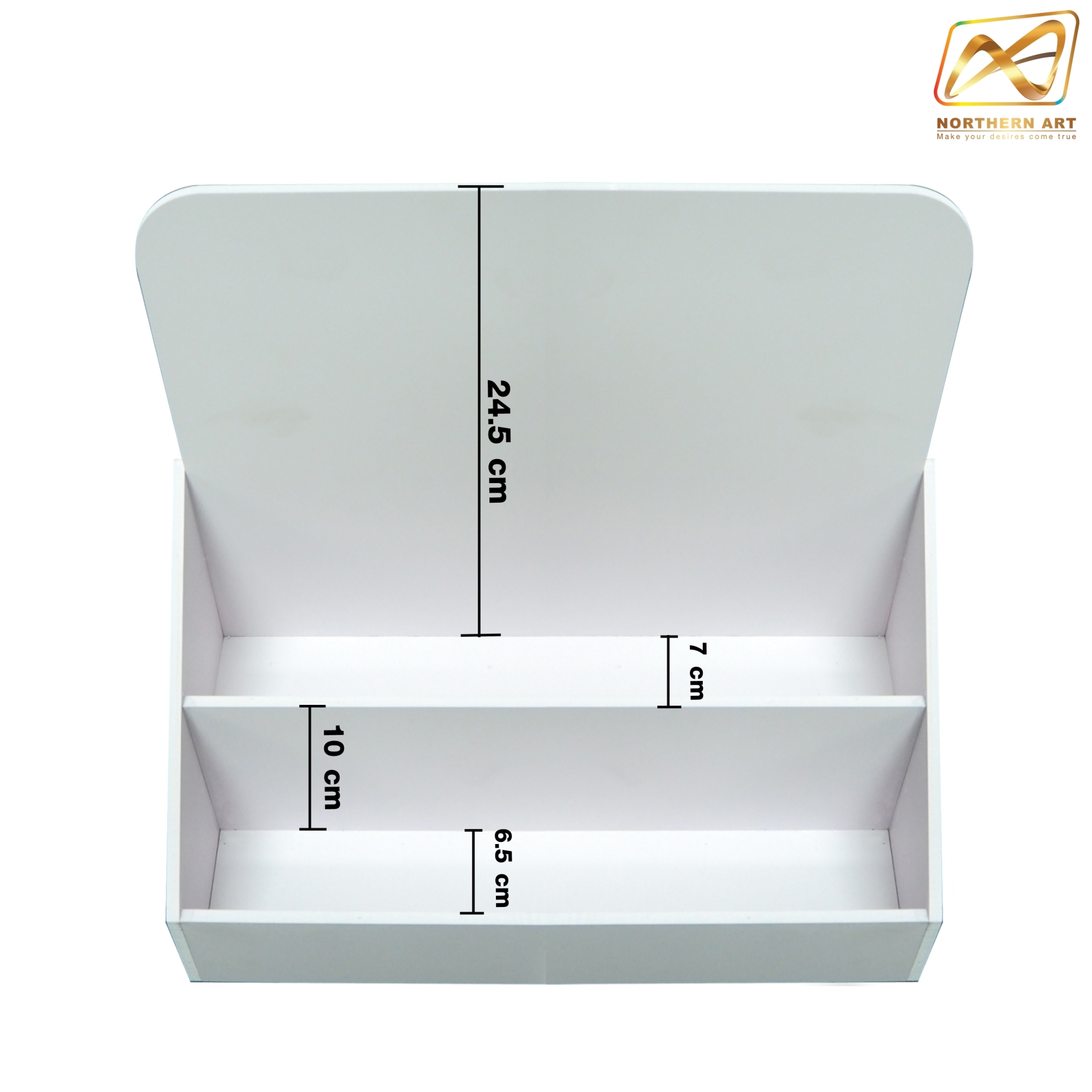 ชั้นวางสินค้าตั้งโต๊ะ 2ชั้น ขนาด (Wx30 x (D)15 x (H)30 cm. วัสดุพลาสวูดหนา 5 มม