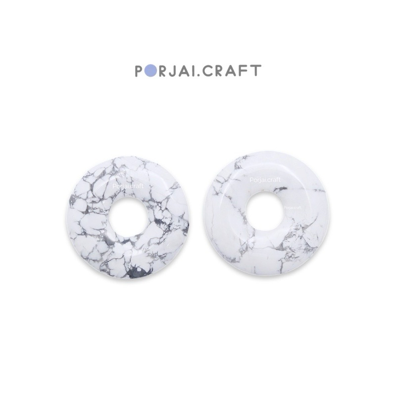 Howlite Donut Pendant จี้ฮาวไลท์โดนัท