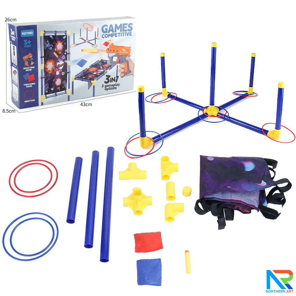 เกมส์ 3 IN 1 เกมส์โยนถุงทราย เกมส์ยิงเป้า และเกมส์โยนห่วง ถอดประกอบได้