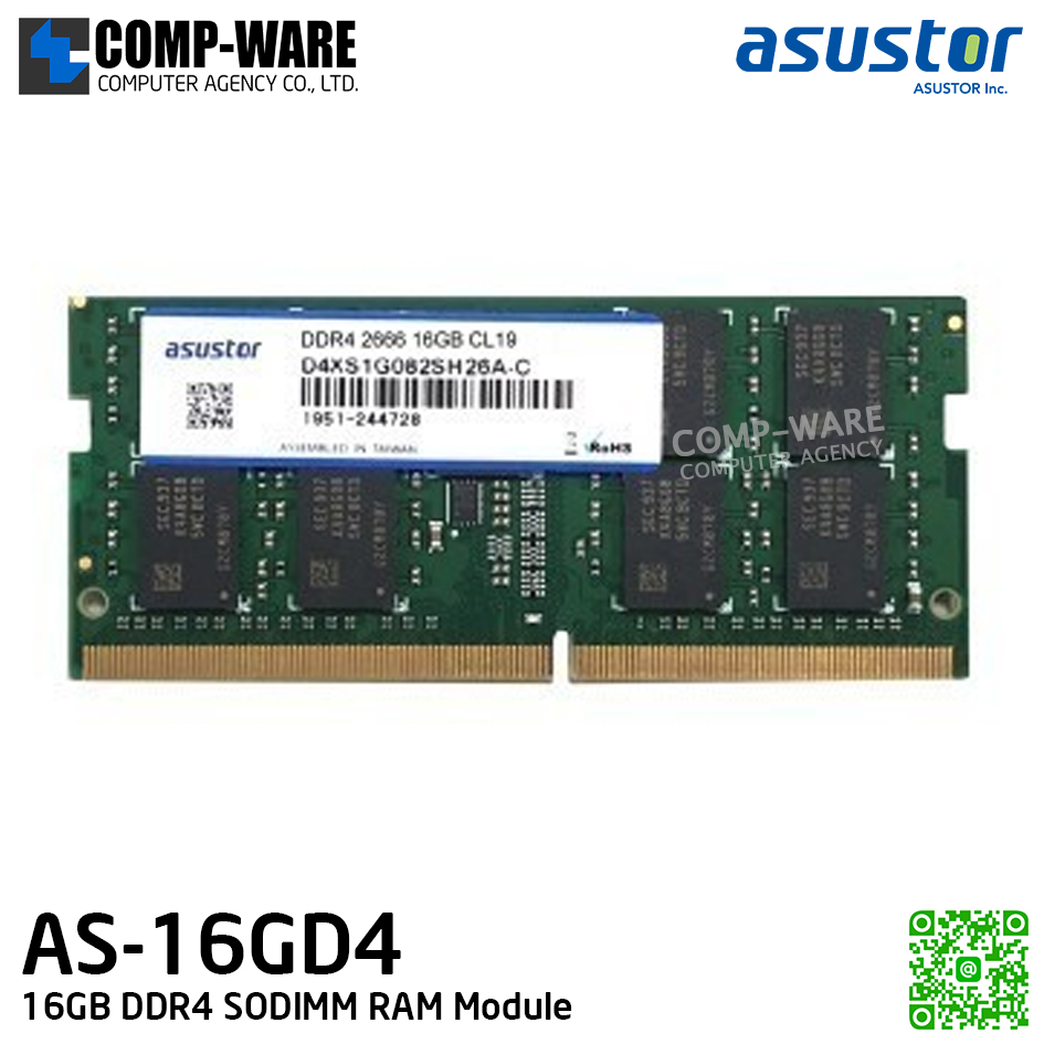 Asustor AS-16GD4 16GB DDR4 SODIMM RAM Module (3Y Warranty)