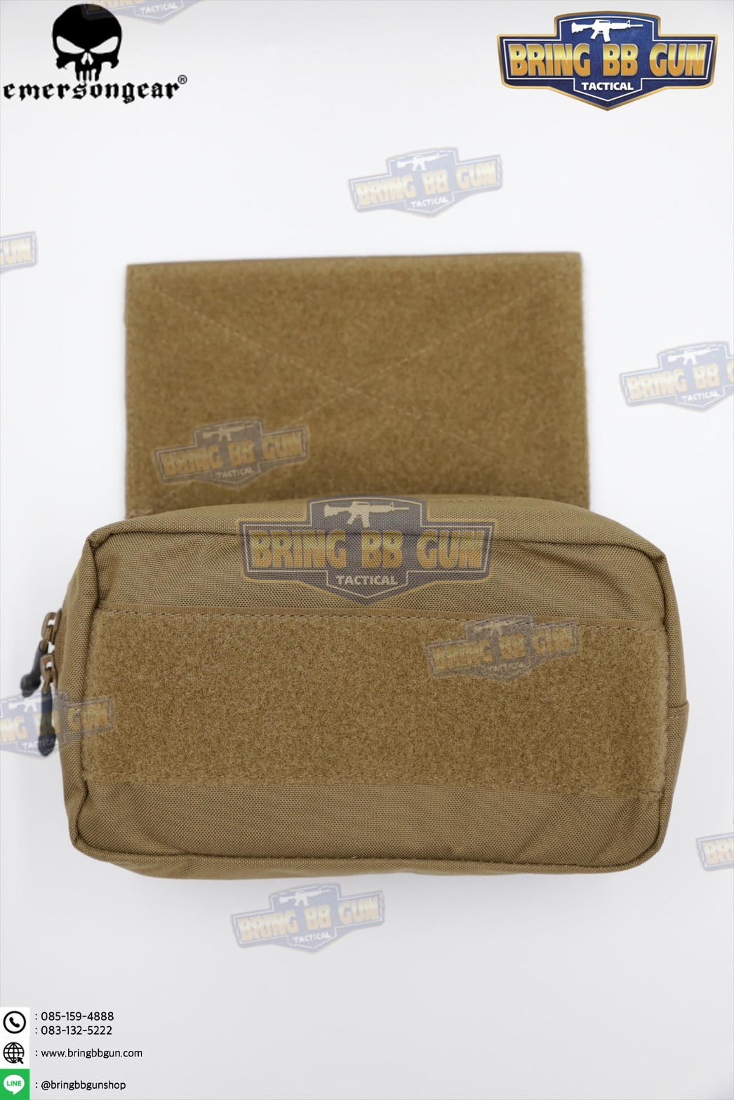 กระเป๋าจิงโจ้ติดเสื้อเวส ทรงสี่เหลี่ยม ยี่ห้อ Emerson (Emersongear Tactical Action Pouch) (Armor Carrier Drop Pouch) (Lower Accessories Pouch) (Drop Pouch)