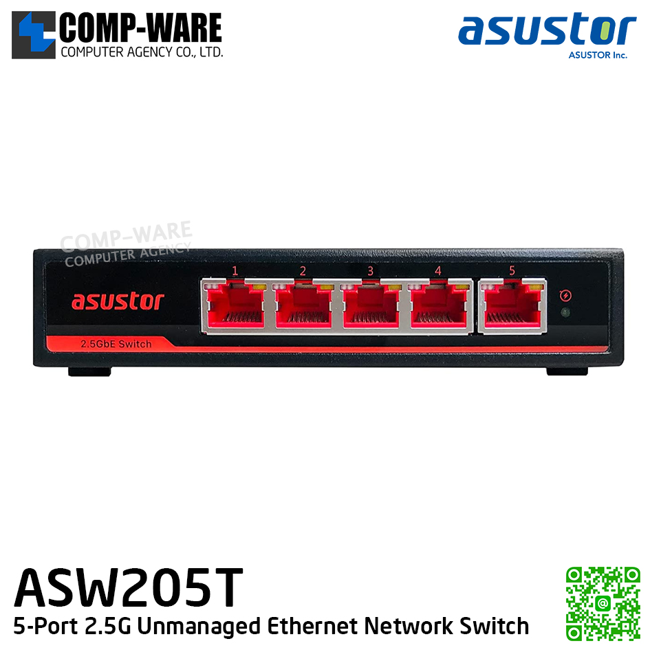 Asustor ASW205T 5-Port 2.5G Unmanaged Ethernet Network Switch (2Y Warranty)
