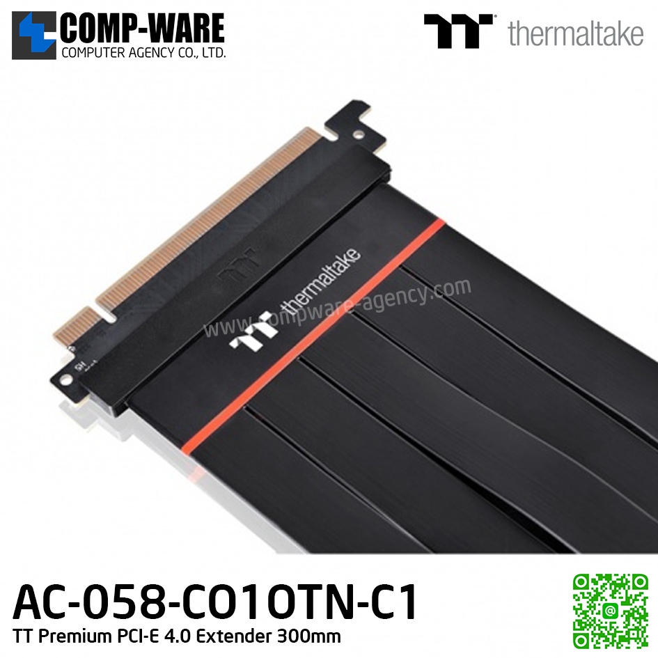 Thermaltake TT Premium PCI-E 4.0 16X Extender 300mm (Black) AC-058-CO1OTN-C1 รับประกัน 1เดือน