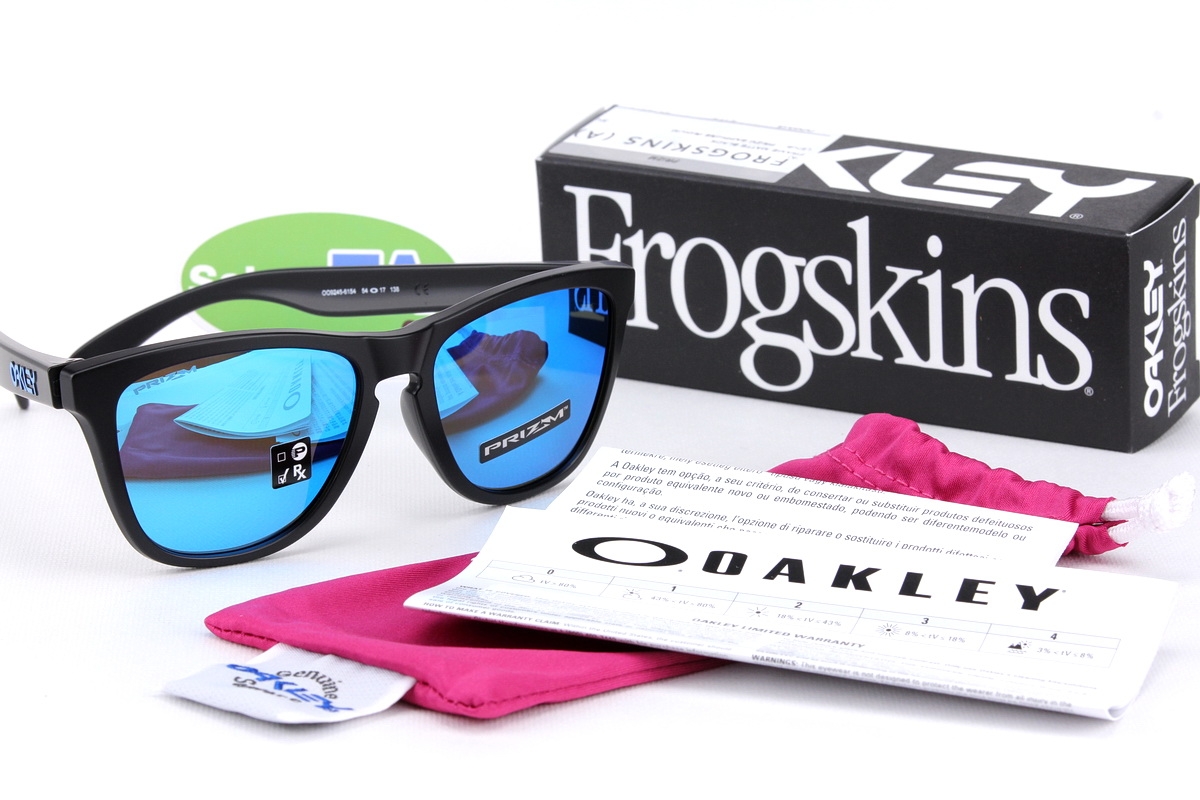 Oakley Frogskins Matte Black/Prizm Sapphire Iridium SKU#OO9245-61