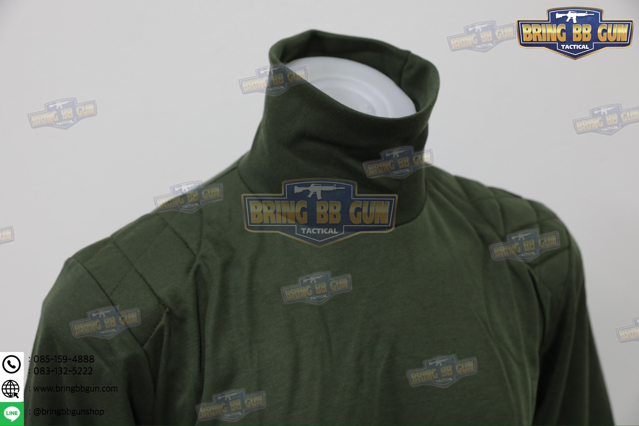 เสื้อยืดแขนยาว บุไหล่ คอเต่า (ผ้า TC)