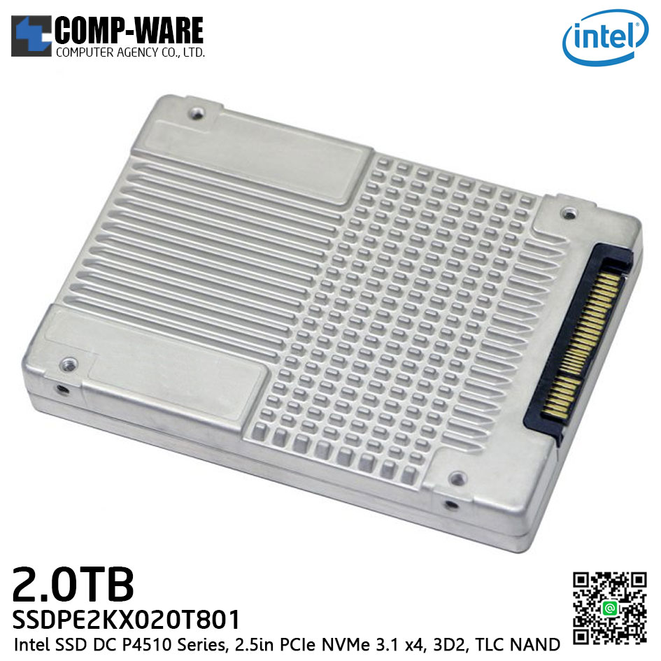 Intel SSD DC P4510 Series (2.0TB, 2.5in PCIe 3.1 x4, 3D2, TLC) Generic Single Pack - SSDPE2KX020T801