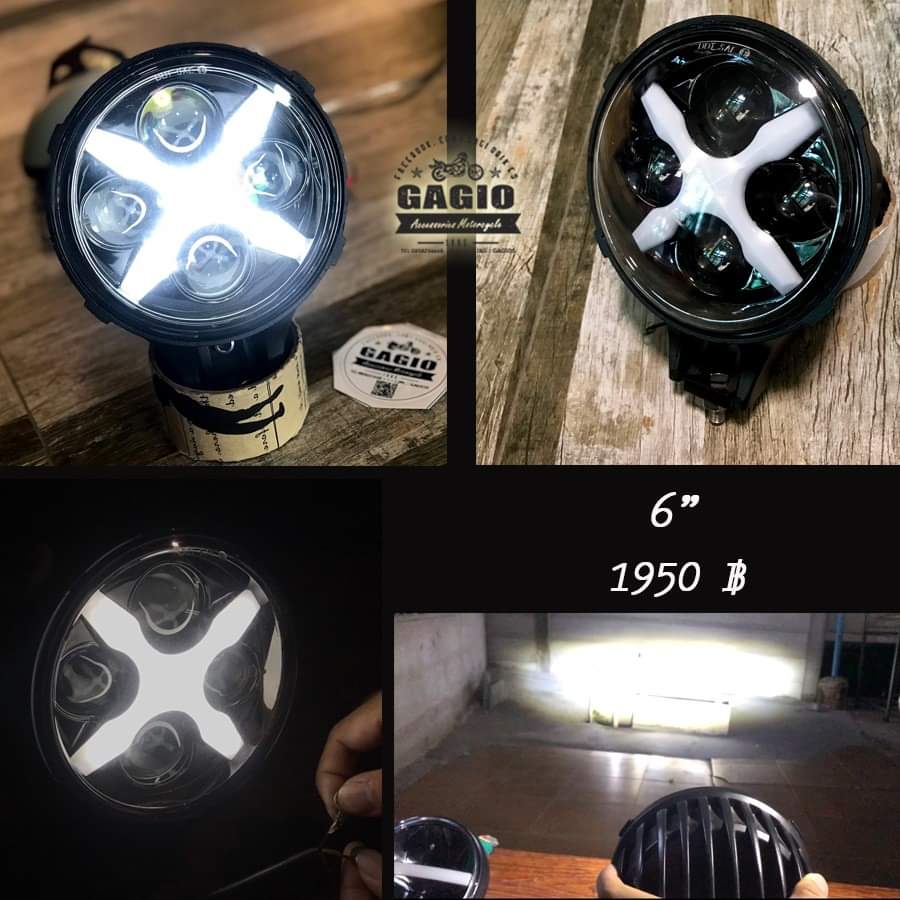 ไฟหน้า LED Projector ขนาด 6 นิ้ว ลูกแก้ว ไฟหรี่ ตัว X จุดยึดใต้โคม