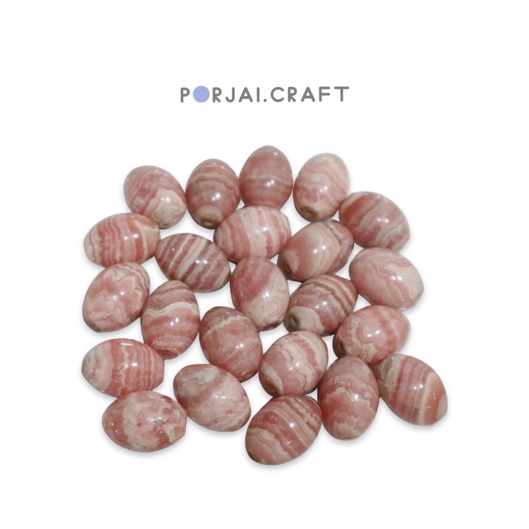 Rhodochrosite oval beads ลูกปัดโรโดโคไซต์ 18mm