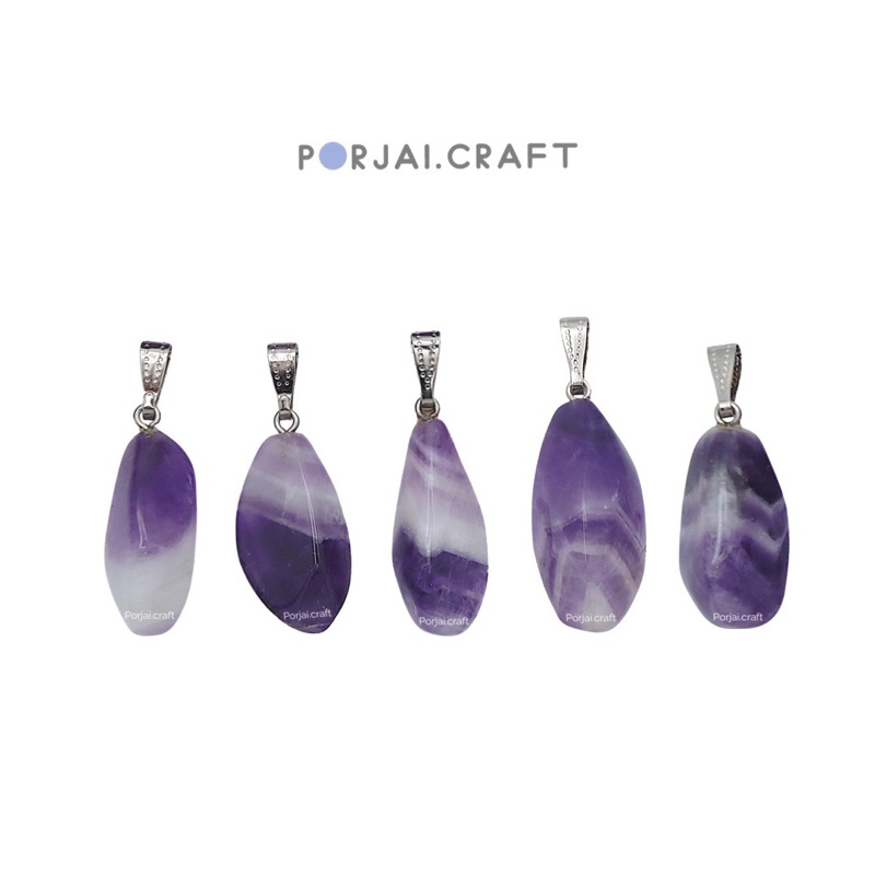 Dream Amethyst Free Form Pendants จี้ดรีมอเมทิสต์