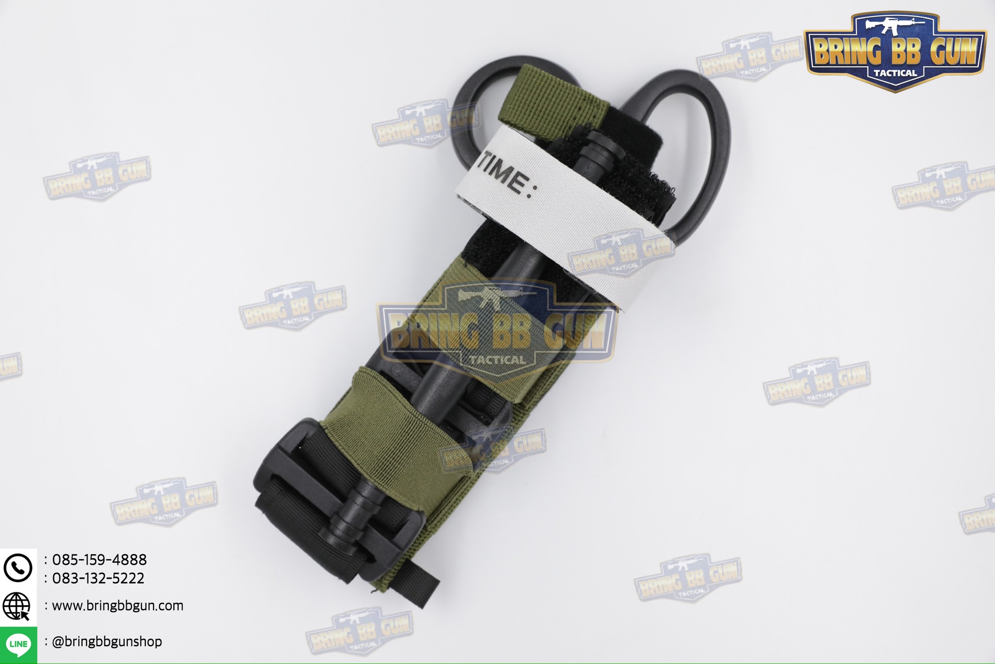 เพ้าผ้าใส่สายห้ามเลือด และ กรรไกรสนาม แบบเปลือย (ซองผ้าใส่ทูนิเก้+กรรไกรสนาม)