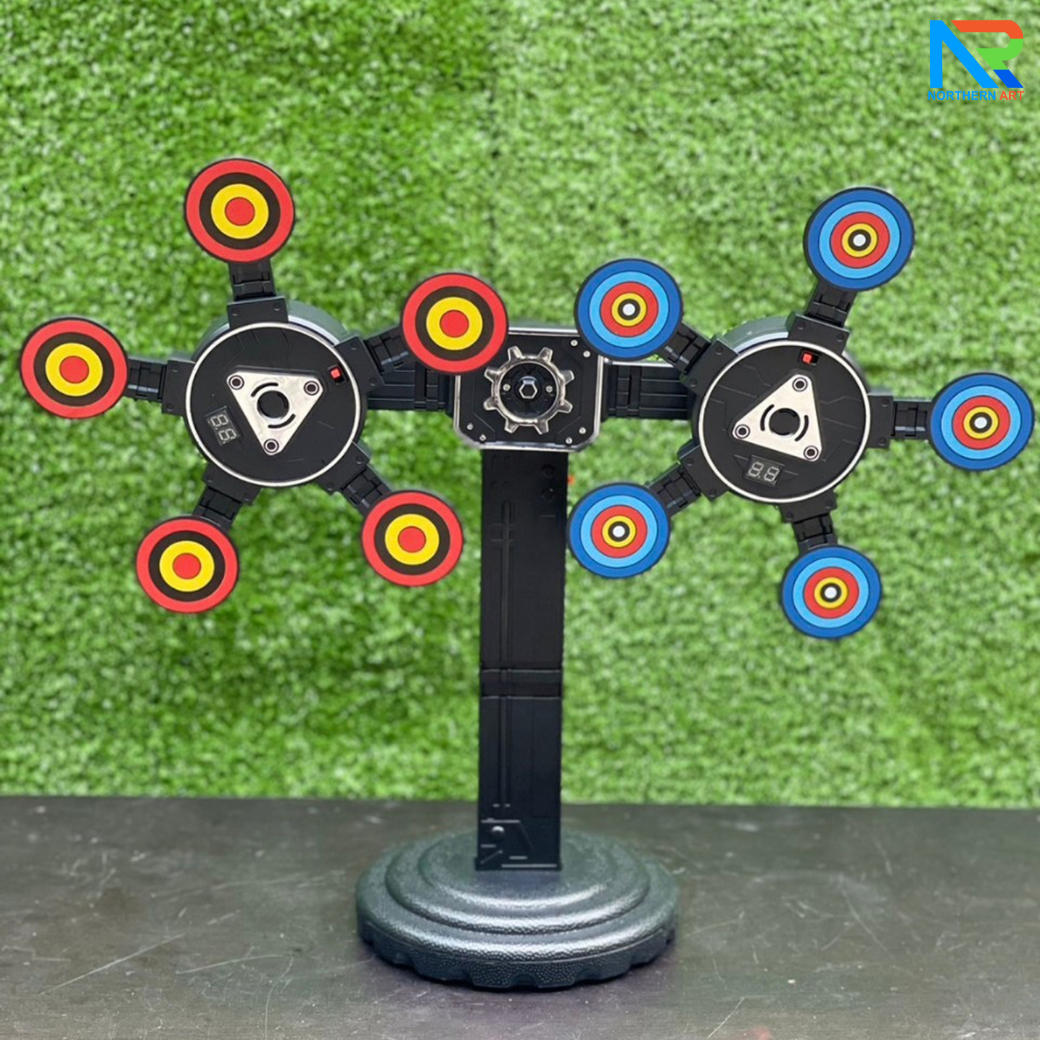 เกมส์ยิงเป้าหมุน เป้าหมุน 360 องศา จำนวน 10 เป้า จอ LED นับคะแนน พร้อมปืนกระสุนโฟม 1 ชุด