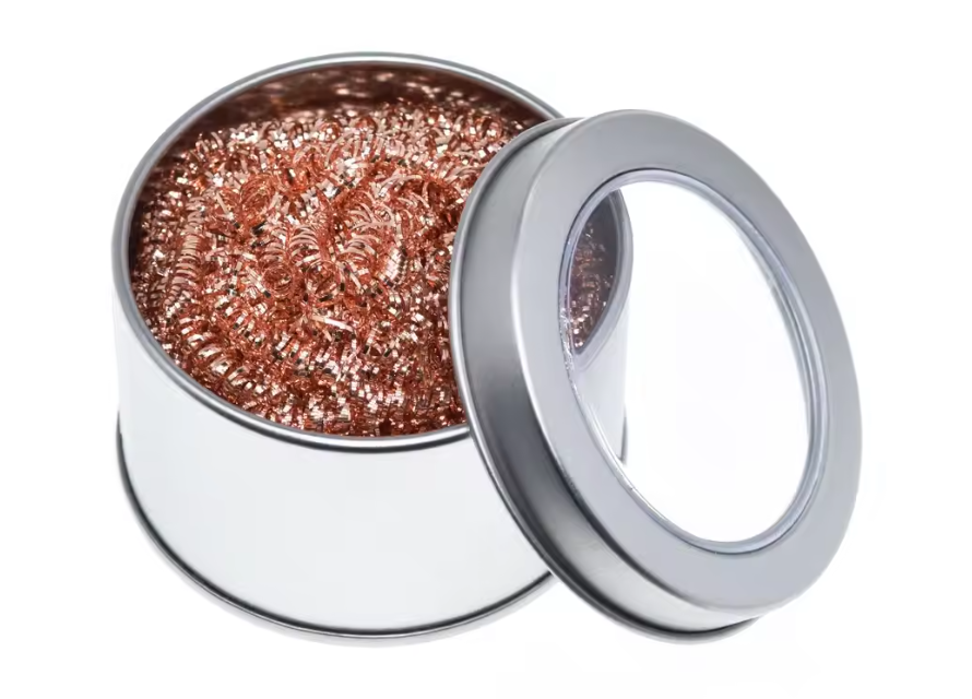 อุปกรณ์ทำความสะอาดหัวบัดกรี Desoldering soldering iron mesh filter cleaning nozzle tip copper wire ball clean ball dross box
