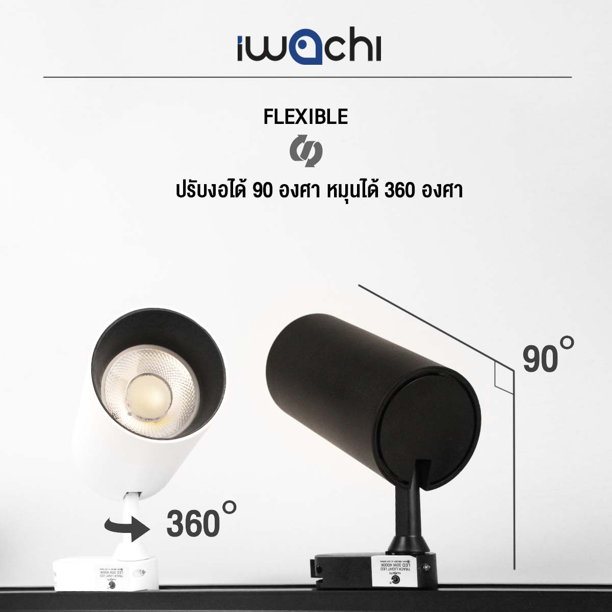 โคมไฟแทรคไลท์ บอดี้ขาว และ ดำ ขนาด10w มี แสงขาว แสงคลูไวท์ และ แสงวอมไวท์